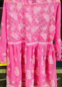 Pink Chikankari Top