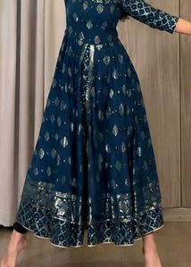 Stunning Blue Embroidered Lehenga Choli