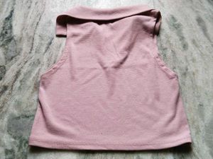 Cute Pink Polo Crop Top