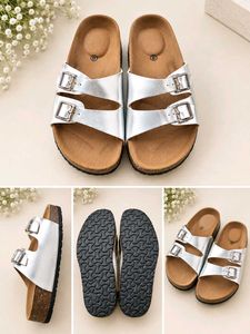 Stylish Silver Buckle Sandals