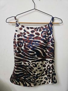 Esprit Animal Print Cowl Neck Top
