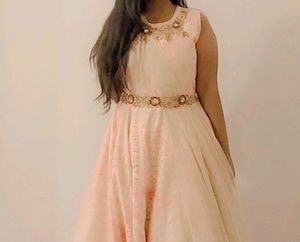 Beautiful Pink And White Gown