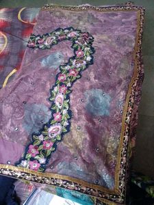 Embroidered Silk Blend Saree
