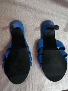 Vibrant Blue Strappy Mules
