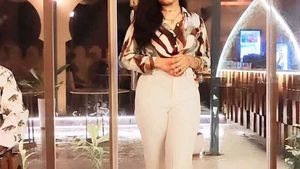 Abstract Print Button-Up Shirt