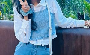 Chic Layered Crop Top & Shirt Set