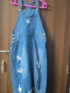 Distressed Denim Overalls