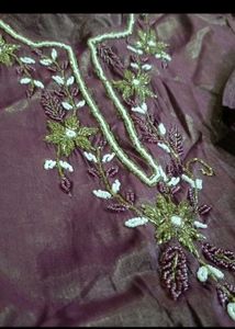 Embroidered Purple Kurta Set
