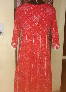 Red Bandhani Print Kurti
