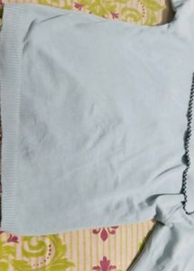 Light Blue Button-Up Knit Top(Korea style)