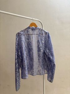 Sheer Floral Print Over Coat