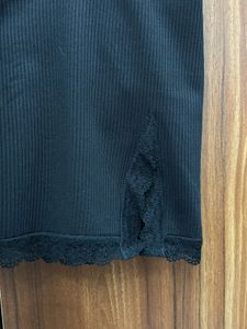 H&amp;M Black  Lace Trim Sleeveless short bodyco