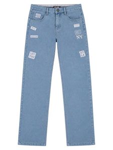 Boys Light Wash Patchwork Jeans