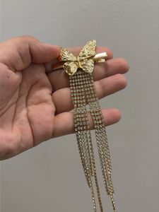 Sparkling Butterfly Hair Clip with Tassel