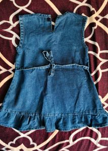 Cute Cat Denim Dress for Girls