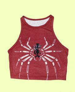 Newme Red Spider Graphic Crop Top