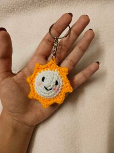 Cute Crochet Sun &amp; Earth Keychain Set ☀️ 🌍
