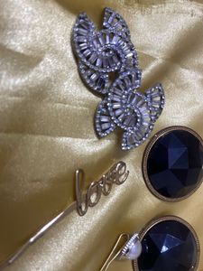 combo of Sparkling Hair Pins, earrings and bracele