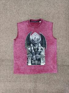 ACID WASH GOTHIC Print Sleeveless Tee