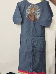 Embroidered Peacock Kurta