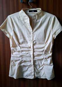 Cute Cream Button-Up Top
