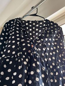 Black &amp; White Polka Dot Top