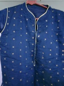 Stunning Navy Blue Embellished Kurta Set