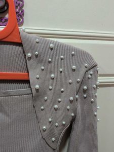 Pearl Embellished Cardigan Top