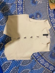 Cream Button Vest