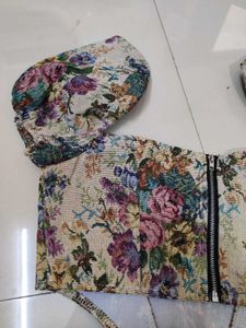 Floral Corset Style Puff Sleeve Top