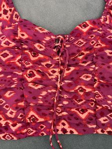 Boho Print Smocked Crop Top