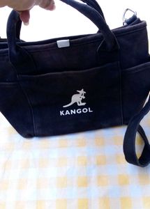 Kangol Black Canvas Crossbody Bag