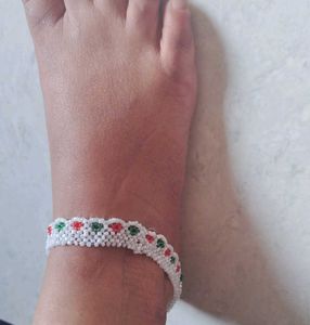 Beaded Anklets - Red &amp; Green