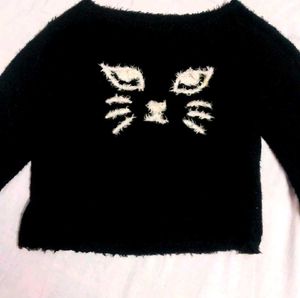 Cute kitty softy wool sweat