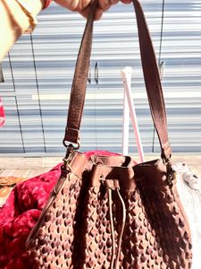 Stylish Brown Leather Hobo Bag