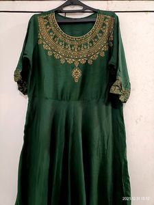 Girls Anarkali Kurta In Green Colour