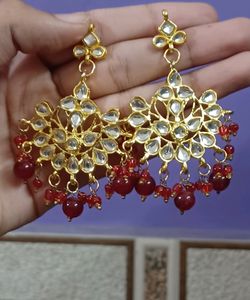 Red Kundan Earrings