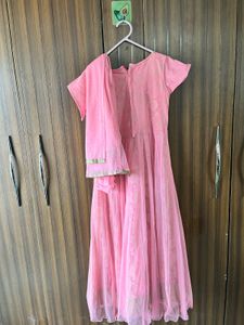 Beautiful Pink Embroidered gown with Dupatta