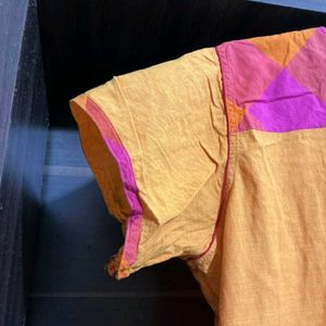 Orange Kurta with Mandala Print
