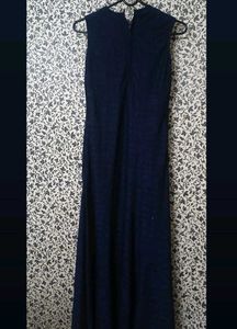 Elegant Navy Blue Embellished Dress