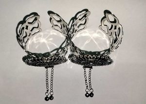 2 piece set Boho Oxidized Silver Cuff Bracelet wit