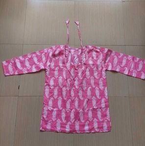 Pink Paisley Print Kurta