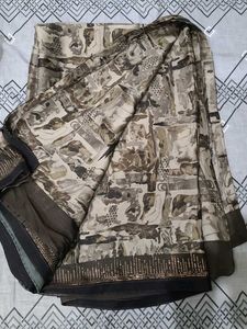 Elegant Abstract Print Saree