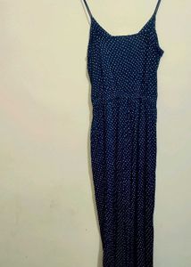 Navy Blue Polka Dot Jumpsuit For 34 Bust