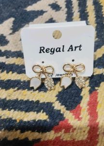 Elegant Bow CZ Drop Earrings ✨ | Cute &amp; Trendy | J