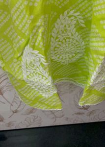 HOC Lime Green Embroidered Kurta