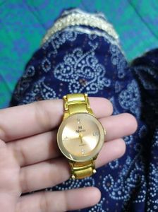 Elegant Gold Tone M Morris Watch