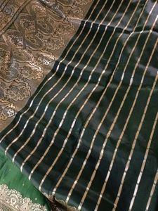 Elegant Emerald Green Silk Saree