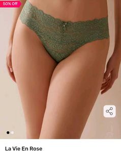Lavieen rose Lace Trim Thong Panty