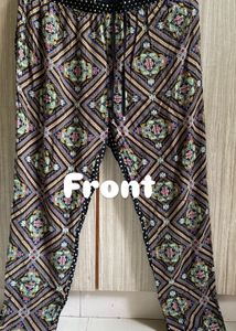 Boho Patterned Black Palazzo Pants